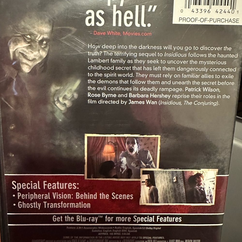 Insidious Chapter Two DVD Movie - Picture 3 of 3